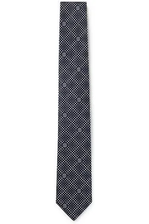 HUGO BOSS Silk-blend tie with Double B monogram jacquard