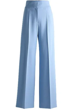 HUGO BOSS Regular-fit high-waisted trousers with flared leg