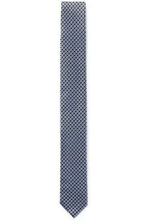 HUGO BOSS Geometric-pattern tie in silk jacquard