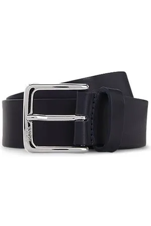 HUGO BOSS Italian-leather belt with silver-tone buckle