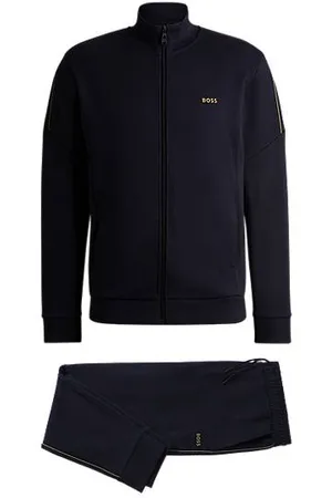 HUGO BOSS Interlock-cotton tracksuit set with logo details