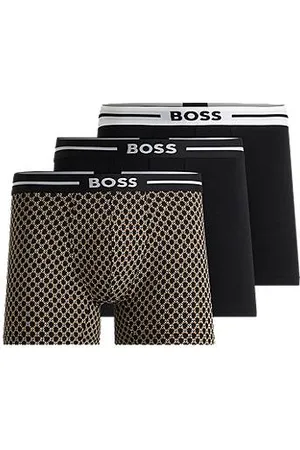 HUGO BOSS Three-pack of stretch-cotton boxer briefs with logo