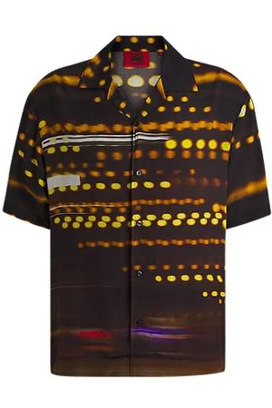 HUGO BOSS X RB oversized-fit shirt with racing print
