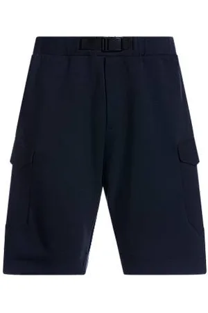 HUGO BOSS Super-stretch shorts with hopsack panelling