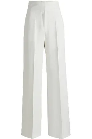 HUGO BOSS Regular-fit high-waisted trousers with flared leg