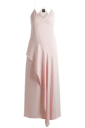 HUGO BOSS Sateen dress with waterfall detail