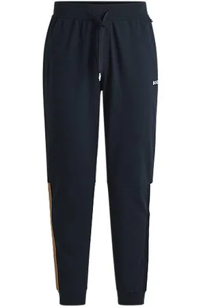 HUGO BOSS Stretch-cotton tracksuit bottoms with logo print