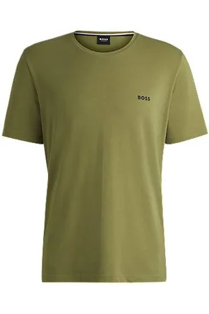 HUGO BOSS Stretch-cotton regular-fit T-shirt with embroidered logo
