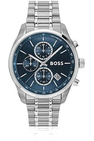 HUGO BOSS Silver-tone chronograph watch with blue dial