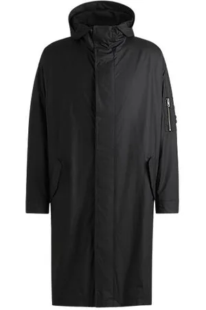HUGO BOSS Hooded raincoat with concealed closure