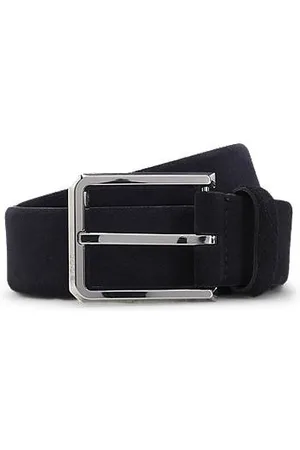 HUGO BOSS Suede belt with polished pin buckle