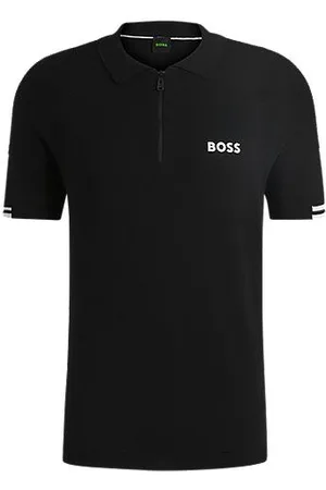 HUGO BOSS Active slim-fit knit polo with moisture management