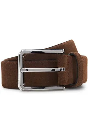 HUGO BOSS Suede belt with polished pin buckle