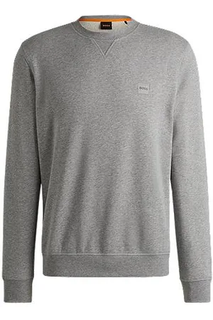 HUGO BOSS Cotton-terry regular-fit sweatshirt with logo patch