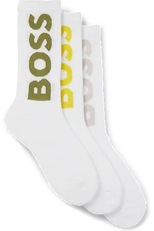 HUGO BOSS Three-pack of short socks with large logos