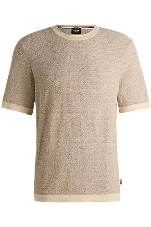 HUGO BOSS Relaxed-fit jacquard-knit T-shirt