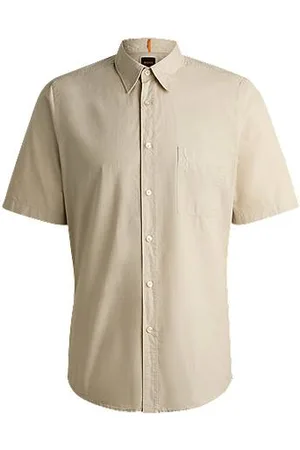 HUGO BOSS Regular-fit shirt in cotton poplin