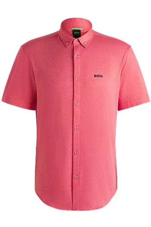 HUGO BOSS Regular-fit shirt in knitted cotton