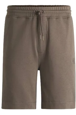 HUGO BOSS Relaxed-fit shorts in cotton terry with logo badge