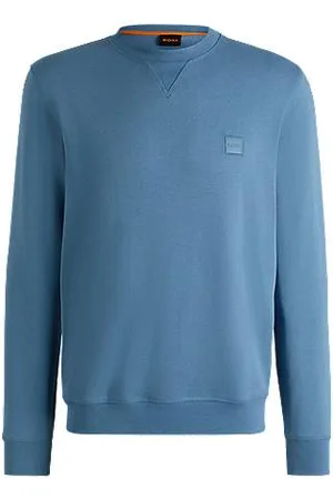 HUGO BOSS Cotton-terry regular-fit sweatshirt with logo patch