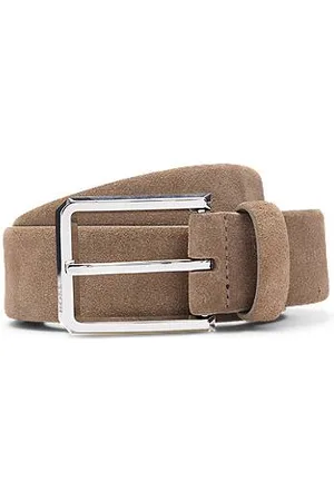 HUGO BOSS Suede belt with polished pin buckle