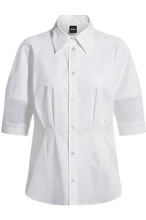 HUGO BOSS Tailored blouse in stretch cotton