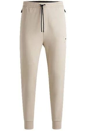 HUGO BOSS Stretch-cotton-blend tracksuit bottoms with logo patch