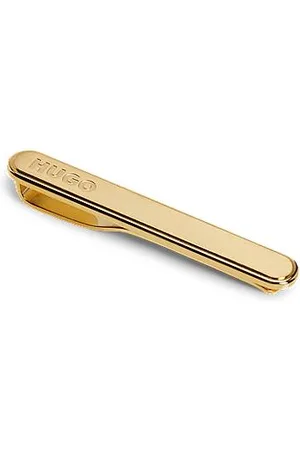 HUGO BOSS Oval-shaped tie clip with engraved logo