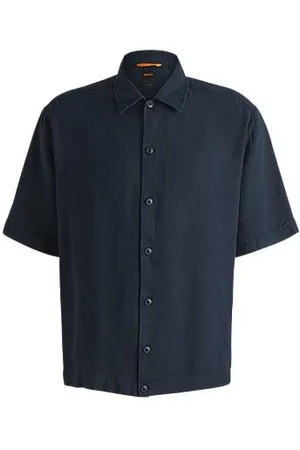 HUGO BOSS Relaxed-fit shirt in linen with tonal stitching