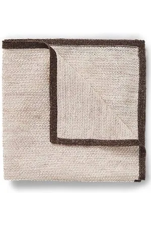 HUGO BOSS Silk-linen pocket square with contrast border