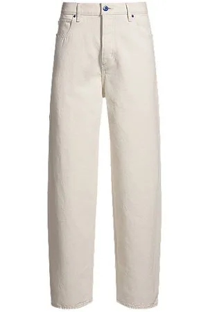 HUGO BOSS Straight-fit jeans in ecru denim with carpenter pocket