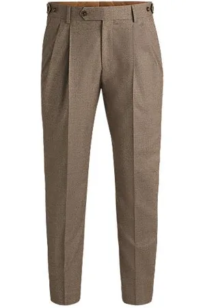 HUGO BOSS SELECTED BY BECKHAM trousers in checked stretch wool