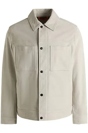 HUGO BOSS Trucker-style jacket in suede