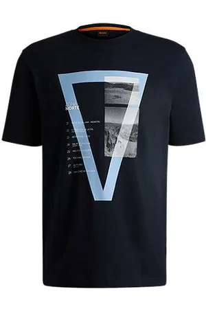 HUGO BOSS Cotton-jersey T-shirt with photographic artwork print