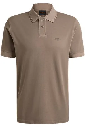 HUGO BOSS Cotton-piqué polo shirt with logo print
