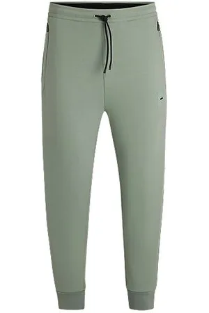 HUGO BOSS Stretch-cotton-blend tracksuit bottoms with logo patch