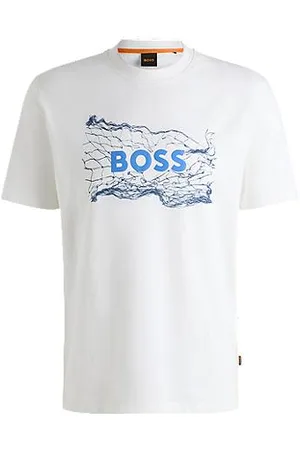HUGO BOSS Cotton-jersey T-shirt with logo artwork