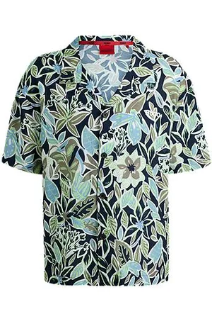 HUGO BOSS Relaxed-fit beach shirt with all-over print