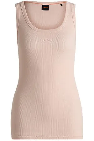 HUGO BOSS Stretch-cotton slim-fit vest with ribbed structure