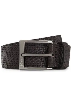 HUGO BOSS Leather belt with woven effect