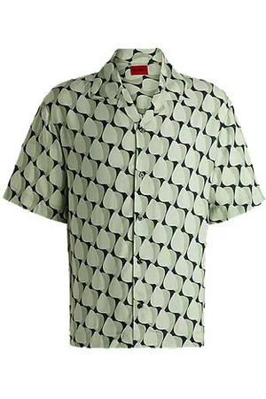 HUGO BOSS Oversized-fit shirt with abstract print