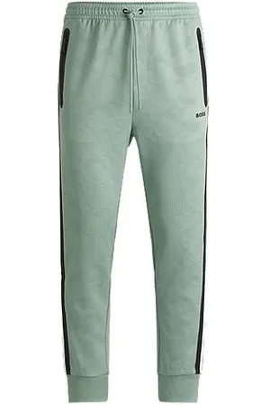 HUGO BOSS Relaxed-fit tracksuit bottoms with jacquard-woven circles