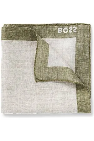 HUGO BOSS Printed pocket square with logo border
