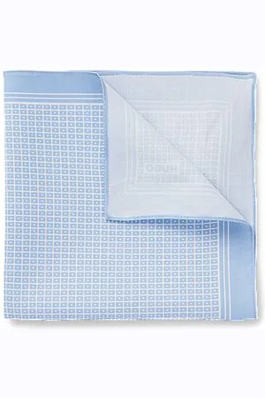 HUGO BOSS Cotton pocket square with printed branding