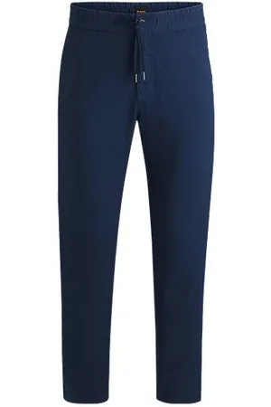 HUGO BOSS Regular-fit trousers in a comfort-stretch linen blend