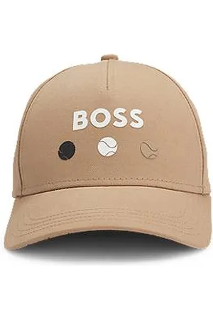 HUGO BOSS Cotton-twill cap with tennis artwork