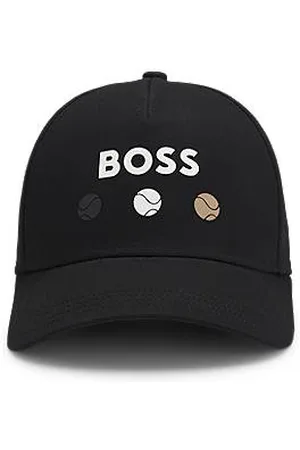 HUGO BOSS Cotton-twill cap with tennis artwork