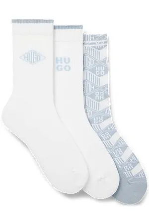 HUGO BOSS Three-pack of ribbed short socks with logo details