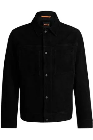 HUGO BOSS Trucker-style jacket in suede