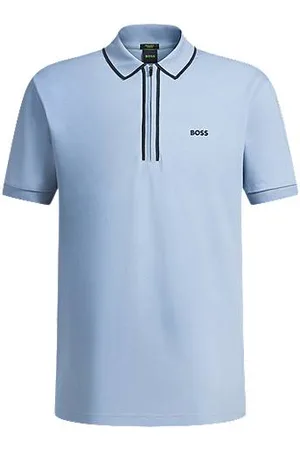 HUGO BOSS Stretch-cotton polo shirt with contrast stripes